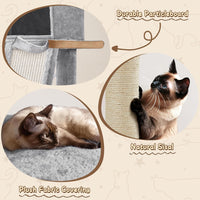 63.5In Multi-Level Cat Tree Tower Condo with Scratching Posts, Platform & Hammock, Cat Activity Center Play Furniture for Kittens, Cats, and Pets.