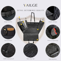 Dog Seat Cover for Back Seat, 100% Waterproof with Mesh Window, Scratch Prevent Anti-Slip Dog Car Hammock, Standard.