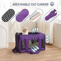 Cat Carrier Pet Carrier Portable Kitten Carrier for Small Medium Cats under 25 Lbs,Cat Carrying Case with Removable Fleece Pad,Airline Approved Soft Sided Pet Travel Carrier.