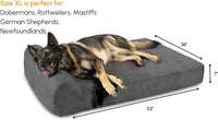 Barker Beds Headrest Extra Large Dog Bed (XL, Charcoal) – 7" Thick Soft & Comfortable Orthopedic Cushion – XL Dog Bed – Durable & Washable Microsuede Cover – Made in USA.