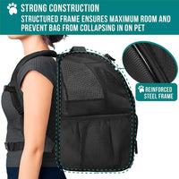 Dog Backpack Carrier for Small Large Cat, Pet, Puppy, Ventilated Pet Hiking Backpack Travel Bag, Airline Approved Cat Backpack Carrier, Camping Biking Dog Bag up to 18Lbs Pet, Black.