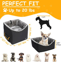 Dog Car Seat for Small Dogs, Elevated Dog Booster Seat Pet Travel Carrier Bed for Car with Adjustable Straps Pet Car Booster Seat for Small Dogs Cats.