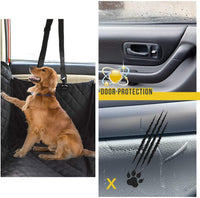 Dog Seat Cover for Back Seat, 100% Waterproof with Mesh Window, Scratch Prevent Anti-Slip Dog Car Hammock, Standard.