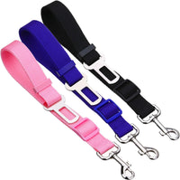 2 Packs Adjustable Length Pet Dog Cat Car Seat Belt Pet Seat Belt Pet Accessories for Dogs Cats and Pets (Black Pink).