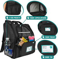 Dog Backpack Carrier for Small Large Cat, Pet, Puppy, Ventilated Pet Hiking Backpack Travel Bag, Airline Approved Cat Backpack Carrier, Camping Biking Dog Bag up to 18Lbs Pet, Black.