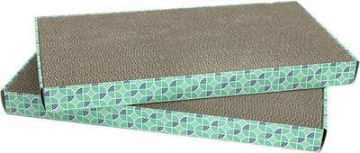 Corrugate Cat Scratch Pad, Cat Non-Stick Litter Scoop, Cat Litter Mats, Cat Litter Box Kit RED 18 X 10 X 1.5 Inches