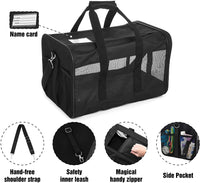 Scratchme Pet Travel Carrier Soft Sided Portable Bag for Cats, Small Dogs, Kittens or Puppies, Collapsible, Durable, Airline Approved, Carry Your Pet with You Safely and Comfortably (M).