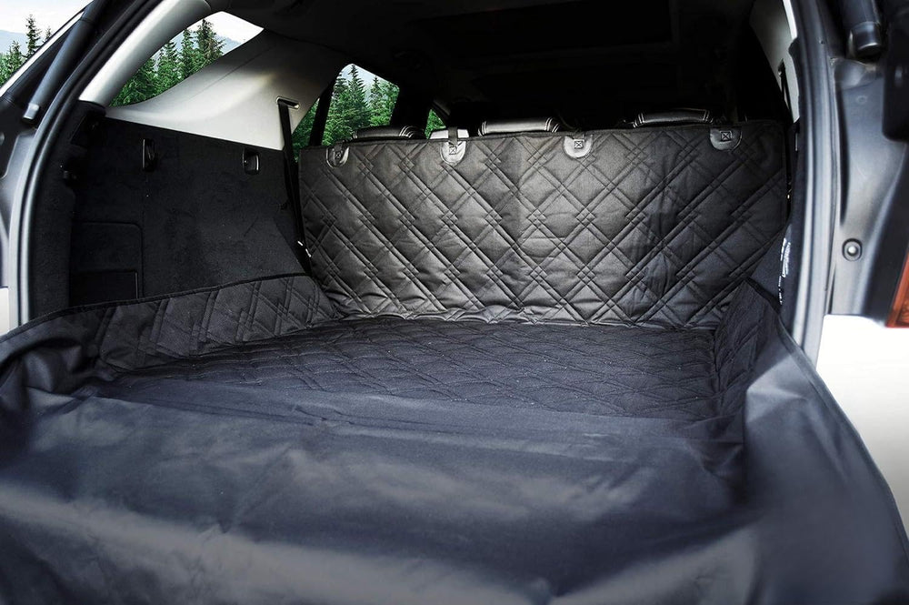 SUV Cargo Liner for Dogs 55"X82" Heavy Duty Pet Trunk Cargo Cover Area - Trunk Cover Car Protector for Dogs Waterproof Nonslip Mat - Dog Cargo Liner Suvs Vans Cars (Large, Black).