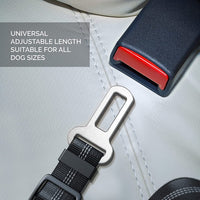 Seat Belt for Dogs with Elastic Bungee Buffer | Car Travel Accessories for Dogs Adjustible, Elastic (Black).