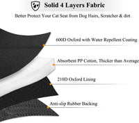 Dog Seat Covers, Dog Backseat Rear Cover Pet Car Bench Back Protectors with Anti-Slip Backing for Most Cars, Black, 46" L * 52" W.