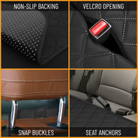 Dog Car Seat Cover for Back Seat, Waterproof Pet Protection Hammock, SUV Truck Car Backseat Protector with Safety Features, Black.