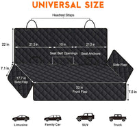 Dog Car Seat Cover, Back Seat Cover for Dogs Pet Car Seat Protector Waterproof Bench Car Seat Cover, Non-Slip Reat Seat Cover Fits Middle Armrest for Most Cars Trucks Suvs - Black.