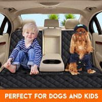 Dog Car Seat Cover, Back Seat Cover for Dogs Pet Car Seat Protector Waterproof Bench Car Seat Cover, Non-Slip Reat Seat Cover Fits Middle Armrest for Most Cars Trucks Suvs - Black.