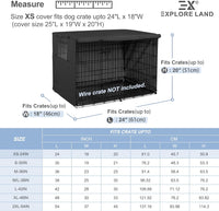 Dog Crate Cover Heavy Duty Polyester Pet Kennel Sunshade Universal Fit for 24 Inches Wire Cage (Black)