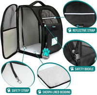 Dog Backpack Carrier for Small Large Cat, Pet, Puppy, Ventilated Pet Hiking Backpack Travel Bag, Airline Approved Cat Backpack Carrier, Camping Biking Dog Bag up to 18Lbs Pet, Black.