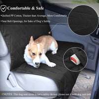Dog Seat Covers, Dog Backseat Rear Cover Pet Car Bench Back Protectors with Anti-Slip Backing for Most Cars, Black, 46" L * 52" W.