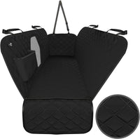 Dog Car Seat Cover for Back Seat, Waterproof Pet Protection Hammock, SUV Truck Car Backseat Protector with Safety Features, Black.