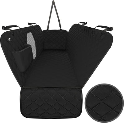 Dog Car Seat Cover for Back Seat, Waterproof Pet Protection Hammock, SUV Truck Car Backseat Protector with Safety Features, Black.