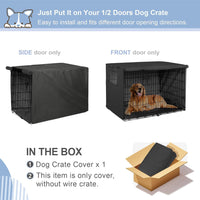 Dog Crate Cover Heavy Duty Polyester Pet Kennel Sunshade Universal Fit for 24 Inches Wire Cage (Black)