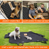Dog Car Seat Cover, Back Seat Cover for Dogs Pet Car Seat Protector Waterproof Bench Car Seat Cover, Non-Slip Reat Seat Cover Fits Middle Armrest for Most Cars Trucks Suvs - Black.