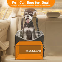 Dog Car Seat for Small Dogs, Elevated Dog Booster Seat Pet Travel Carrier Bed for Car with Adjustable Straps Pet Car Booster Seat for Small Dogs Cats.