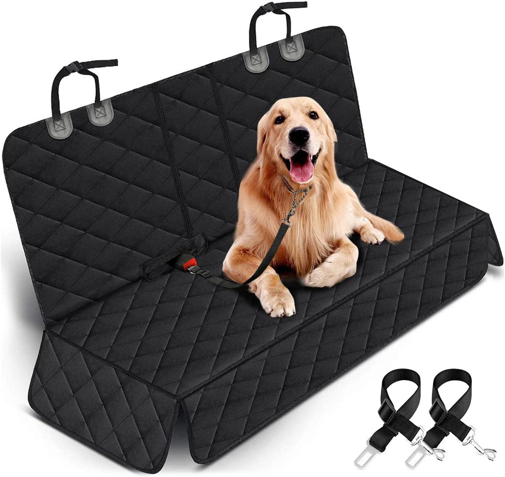 Dog Car Seat Cover, Back Seat Cover for Dogs Pet Car Seat Protector Waterproof Bench Car Seat Cover, Non-Slip Reat Seat Cover Fits Middle Armrest for Most Cars Trucks Suvs - Black.