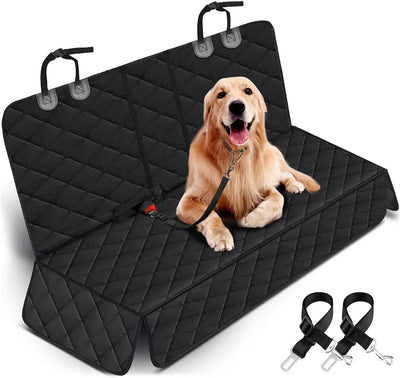 Dog Car Seat Cover, Back Seat Cover for Dogs Pet Car Seat Protector Waterproof Bench Car Seat Cover, Non-Slip Reat Seat Cover Fits Middle Armrest for Most Cars Trucks Suvs - Black.
