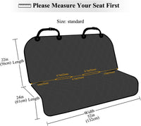 Dog Seat Covers, Dog Backseat Rear Cover Pet Car Bench Back Protectors with Anti-Slip Backing for Most Cars, Black, 46" L * 52" W.