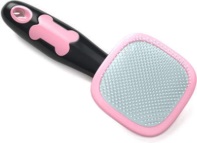 Dog & Cat Grooming Brush - Slicker Shedding Tools (Pink).