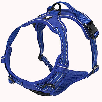 Adjustable No-Pull Dog Harness Reflective Pup Vest Harnesses Comfortable Control Brilliant Colors Truelove Tlh5651(Royal Blue,L).