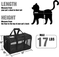 Scratchme Pet Travel Carrier Soft Sided Portable Bag for Cats, Small Dogs, Kittens or Puppies, Collapsible, Durable, Airline Approved, Carry Your Pet with You Safely and Comfortably (M).