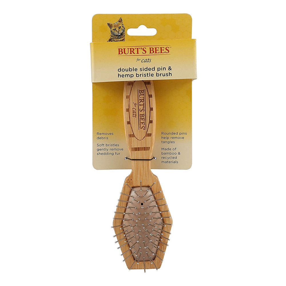 Double Sided Pin & Bristle Brush | Removes Loose Fur & Prevents Matting | Ideal for Daily Cat Grooming.