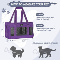 Cat Carrier Pet Carrier Portable Kitten Carrier for Small Medium Cats under 25 Lbs,Cat Carrying Case with Removable Fleece Pad,Airline Approved Soft Sided Pet Travel Carrier.