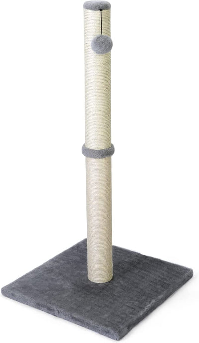 31'' Tall Cat Scratching Post - Cat Claw Scratcher with Hanging Ball - Scratching Posts for Indoor Large Cats - Durable Stable Cat Furniture with Sisal Rope - Cat Scratch Post-Grey.