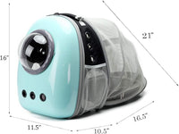 Expandable Cat Carrier Backpack for Cats, Space Capsule Bubble Pet Travel Carrier for Small Dog, Pet Hiking Traveling Backpack (Green, Expandable Backpack - Solid Hard).
