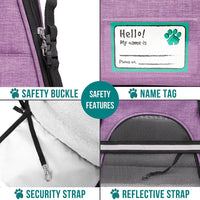 Airline Approved Pet Carrier for Cat, Soft Sided Dog Carrier for Small Dog, Cat Travel Supplies Accessories for Indoor Cat, Ventilated Pet Carrying Bag Medium Kitten Puppy, Large Heather Purple.