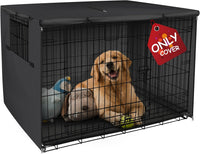 Dog Crate Cover Heavy Duty Polyester Pet Kennel Sunshade Universal Fit for 24 Inches Wire Cage (Black)
