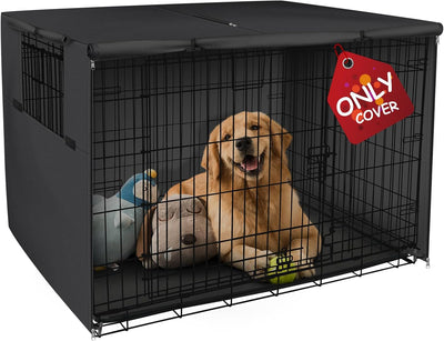 Dog Crate Cover Heavy Duty Polyester Pet Kennel Sunshade Universal Fit for 24 Inches Wire Cage (Black)