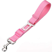 2 Packs Adjustable Length Pet Dog Cat Car Seat Belt Pet Seat Belt Pet Accessories for Dogs Cats and Pets (Black Pink).