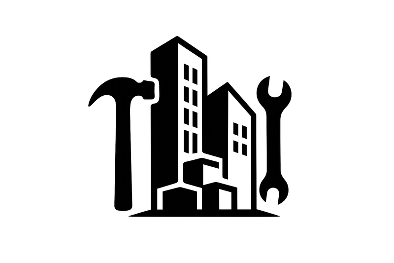 make a logo of building something make it black
